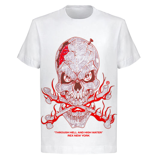 Through Hell And High Water Skull T-Shirt